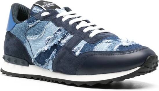 Valentino Garavani Rockrunner denim sneakers met camouflageprint Blauw