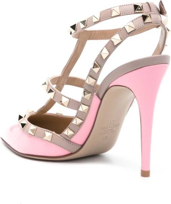 Valentino Garavani Rockstud 100mm pumps van lakleer Roze