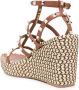 Valentino Garavani Rockstud 100mm espadrilles met sleehak Bruin - Thumbnail 3