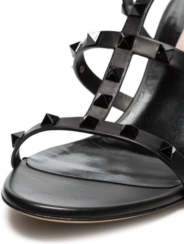 Valentino Garavani black rockstud 60 leather sandals Zwart