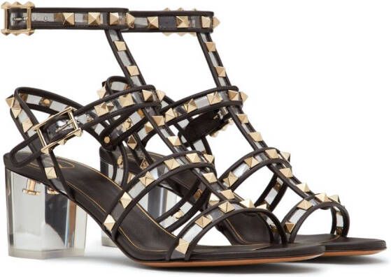 Valentino Garavani Rockstud sandalen met doorzichtig design Bruin