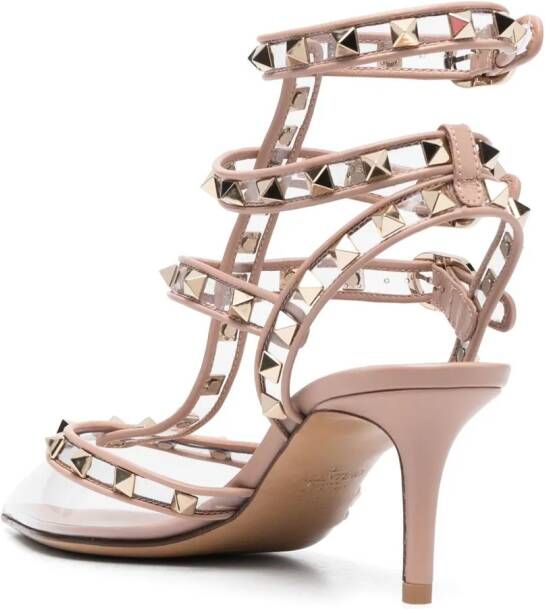 Valentino Garavani Rockstud pumps met doorzichtige neus Roze