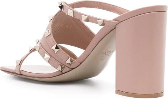 Valentino Garavani Rockstud leren sandalen Beige