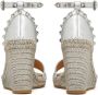 Valentino Garavani Rockstud 95mm sandalen met metallic sleehak Zilver - Thumbnail 3