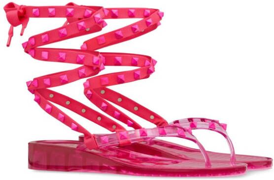 Valentino Garavani Rockstud 30mm sandalen met enkelband Roze