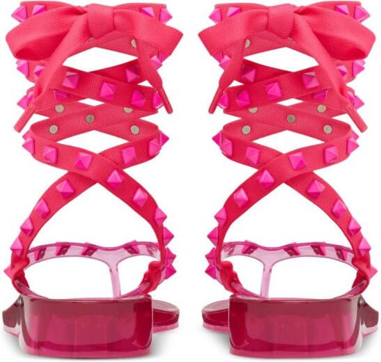Valentino Garavani Rockstud 30mm sandalen met enkelband Roze