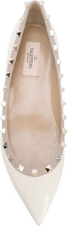 Valentino Garavani Rockstud ballerina's Beige