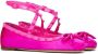 Valentino Garavani Rockstud satijnen ballerina's Roze - Thumbnail 2