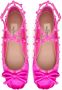Valentino Garavani Rockstud satijnen ballerina's Roze - Thumbnail 4