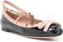 Valentino Garavani Rockstud ballerina's met strikdetail Zwart - Thumbnail 2