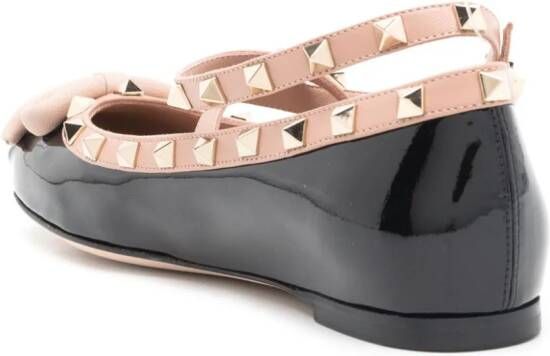 Valentino Garavani Rockstud ballerina's met strikdetail Zwart