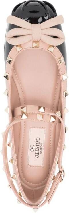 Valentino Garavani Rockstud ballerina's met strikdetail Zwart