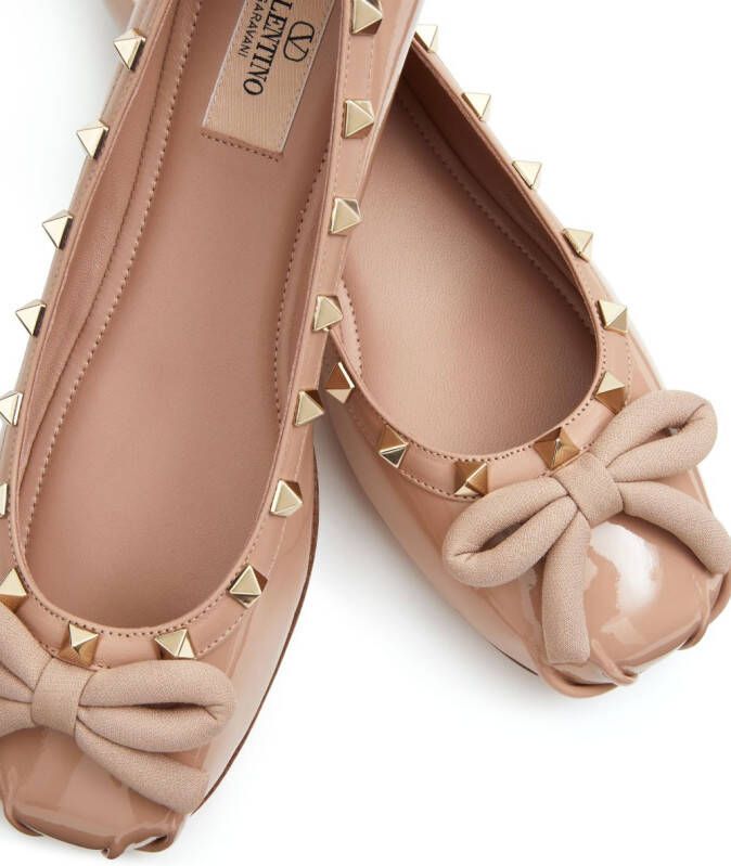 Valentino Garavani Rockstud ballerina's Roze