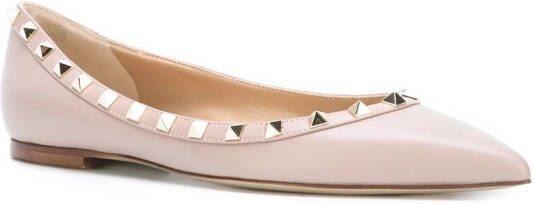 Valentino Garavani Rockstud ballerina's Roze