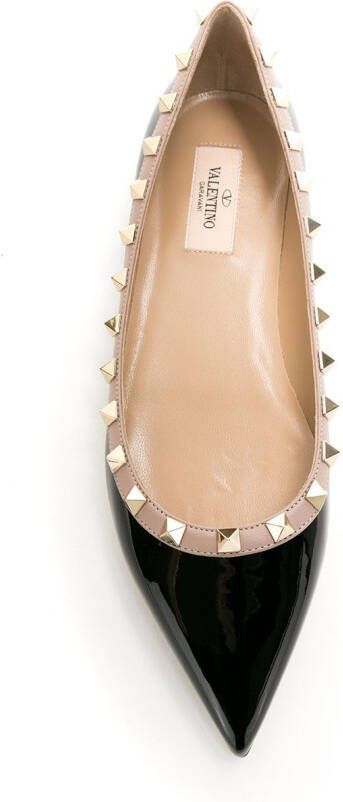 Valentino Garavani Rockstud ballerina's Zwart