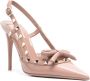 Valentino Garavani Rockstud Bow 100mm slingback pumps Beige - Thumbnail 2