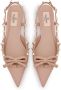 Valentino Garavani Rockstud slingback ballerina's met strik Roze - Thumbnail 4