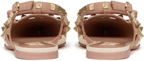 Valentino Garavani Rockstud Bow slingback ballerina shoes Zilver