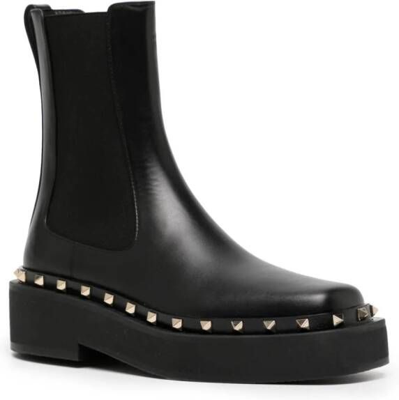 Valentino Garavani Rockstud leren laarzen Zwart