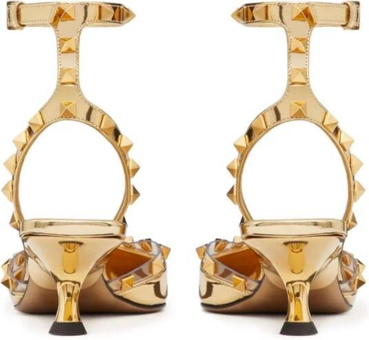 Valentino Garavani Rockstud Couture 50mm spiegelende pumps Goud