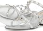 Valentino Garavani Rockstud leren slippers Zilver - Thumbnail 5