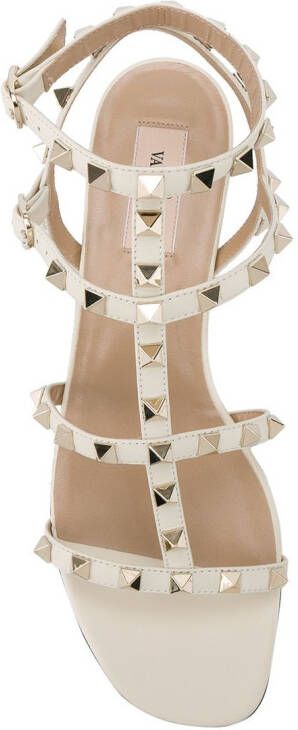 Valentino Garavani Rockstud caged flat sandals Wit