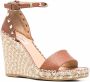 Valentino Garavani Rockstud espadrille sandalen met sleehak Bruin - Thumbnail 2