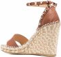 Valentino Garavani Rockstud espadrille sandalen met sleehak Bruin - Thumbnail 3