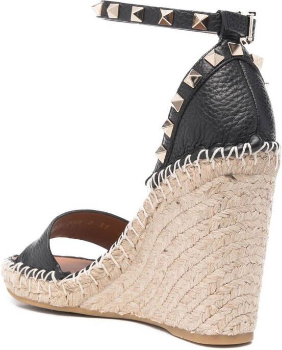 Valentino Garavani Rockstud espadrille sandalen Zwart