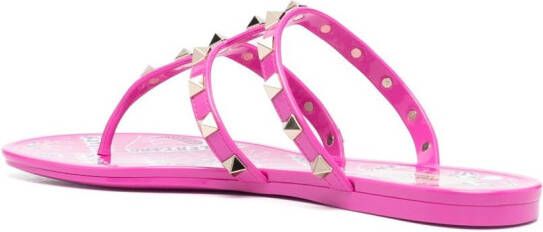 Valentino Garavani Rockstud platte sandalen Roze