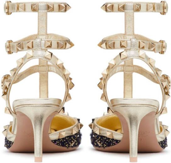 Valentino Garavani Rockstud 65mm tweed pumps Blauw