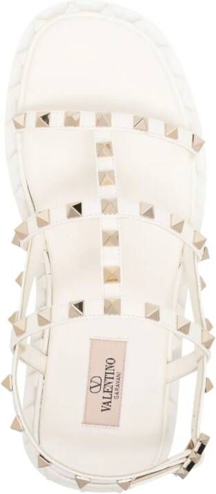 Valentino Garavani Rockstud gekooide sandalen Wit
