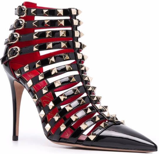 Valentino Garavani Rockstud gekooide sandalen Zwart