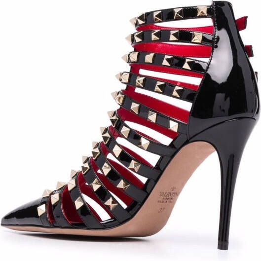Valentino Garavani Rockstud gekooide sandalen Zwart