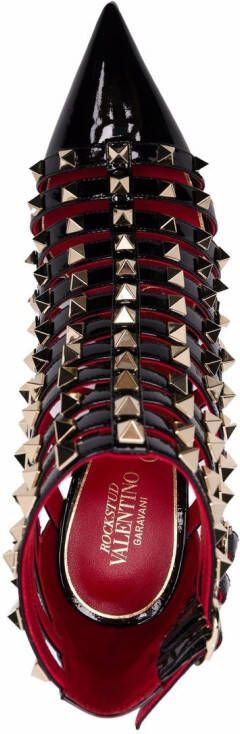 Valentino Garavani Rockstud gekooide sandalen Zwart