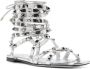 Valentino Garavani Rockstud Gladiator leren sandalen Zilver - Thumbnail 2