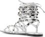 Valentino Garavani Rockstud Gladiator leren sandalen Zilver - Thumbnail 3