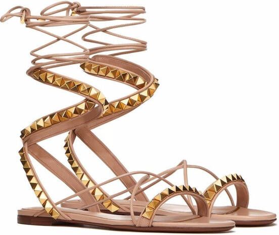 Valentino Garavani Rockstud Gladiator sandalen Goud - Schoenen.nl