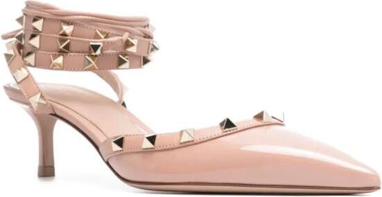 Valentino Garavani Rockstud lakleren pumps Roze