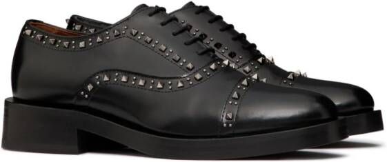 Valentino Garavani Rockstud leren brogues Zwart