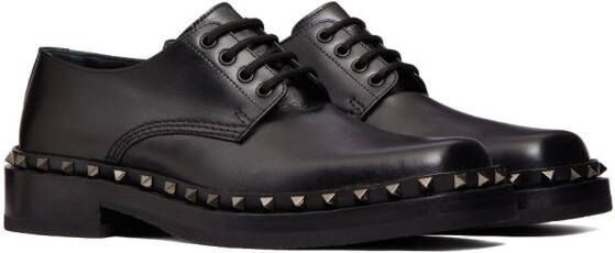 Valentino Garavani Rockstud leren Derby schoenen Zwart