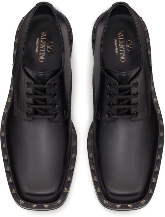 Valentino Garavani Rockstud leren Derby schoenen Zwart