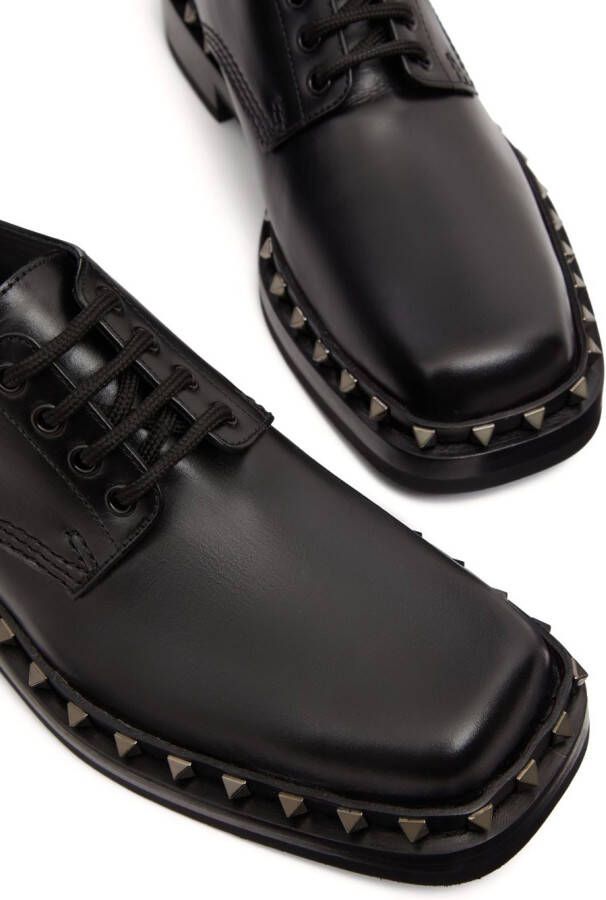 Valentino Garavani Rockstud leren Derby schoenen Zwart