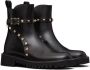 Valentino Garavani Rockstud 40mm leren enkellaarzen Zwart - Thumbnail 2