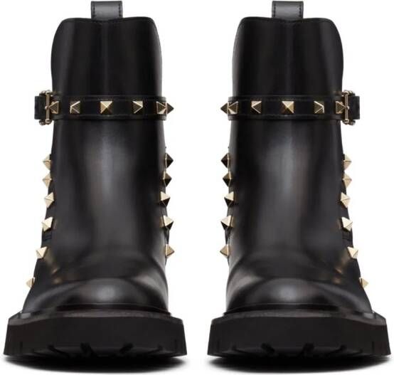 Valentino Garavani Rockstud 40mm leren enkellaarzen Zwart