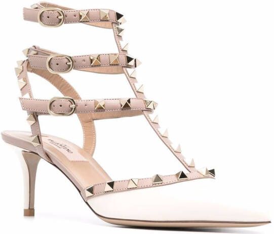 Valentino Garavani Rockstud leren pumps Beige