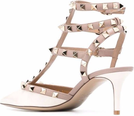 Valentino Garavani Rockstud leren pumps Beige