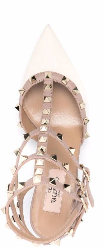 Valentino Garavani Rockstud leren pumps Beige