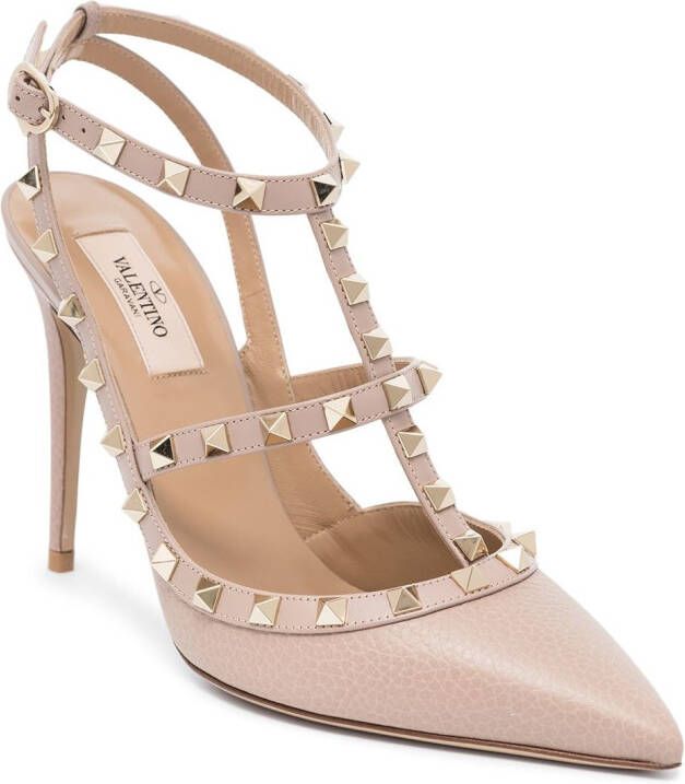 Valentino Garavani Rockstud leren pumps Beige