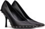 Valentino Garavani Rockstud 100mm leren pumps Zwart - Thumbnail 2